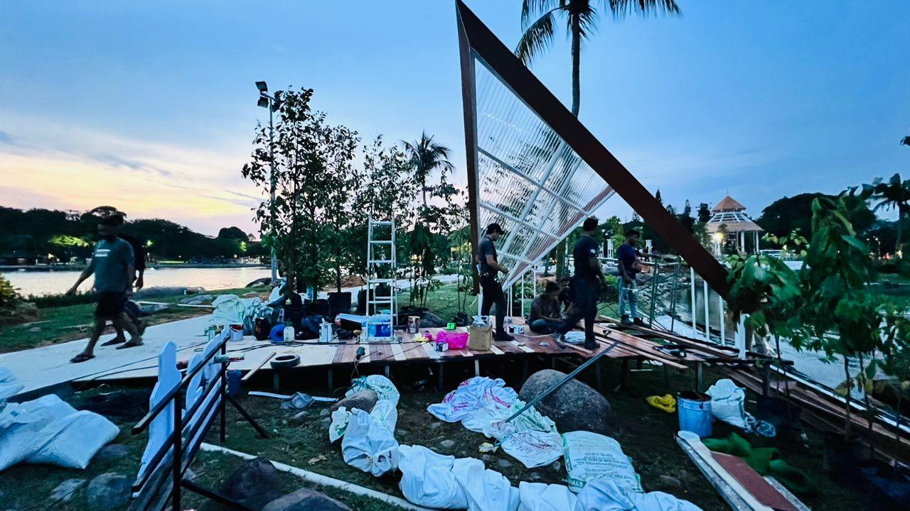 PERSIAPAN LAMAN PAMERAN SEMPENA HLN 2024