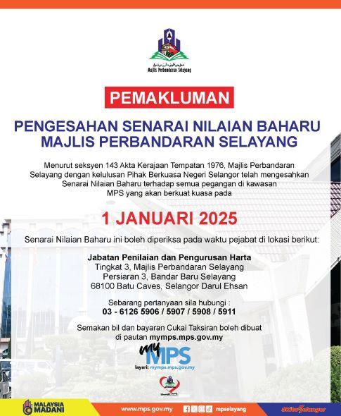 PENGESAHAN SENARAI NILAIAN BAHARU 2025