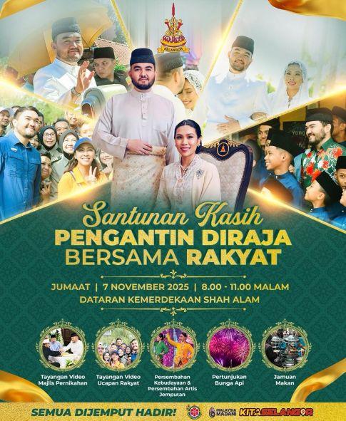 Poster Majlis Santunan Kasih Pengantin Diraja Bersama Rakyat